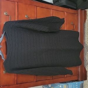 Black cable knit sweater dress